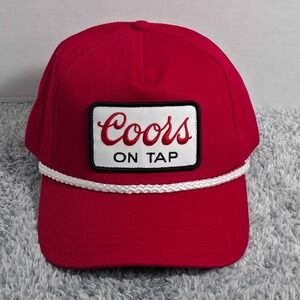 American Needle Coors On Tap Rope Snapback Adjustable Cap Hat Beer Red White NWT